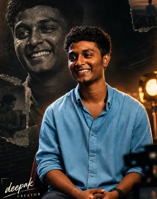 Deepak, creator: portrait poster from a Rootmedia student project