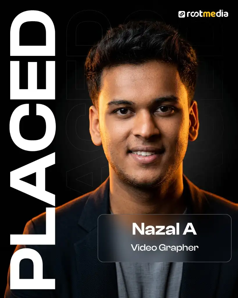 Nazal A, Videographer, trained at Rootmedia Calicut