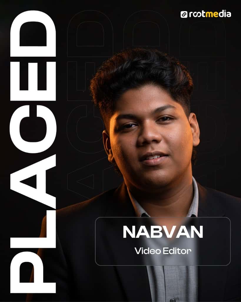 Nabvan, Video Editor, trained at Rootmedia Calicut